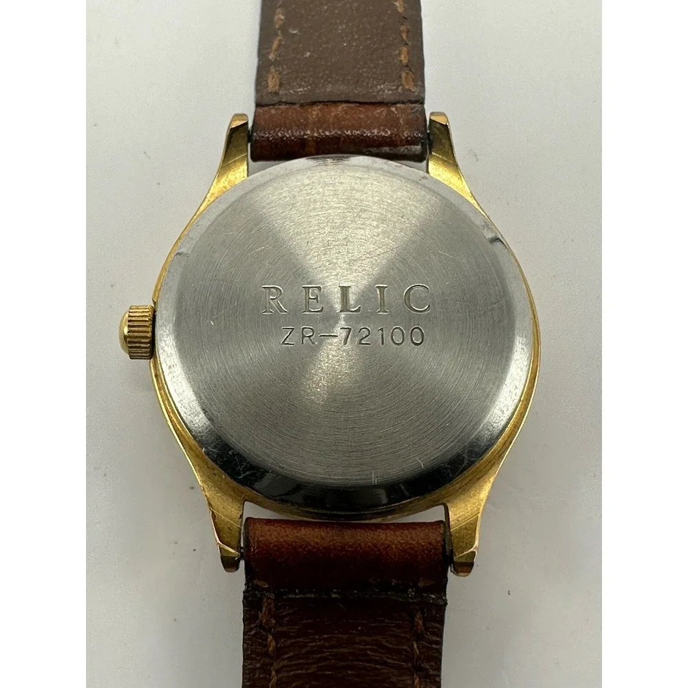 Relic ZR-72100 Ladies Skeleton Watch New Battery 25MM 6.75